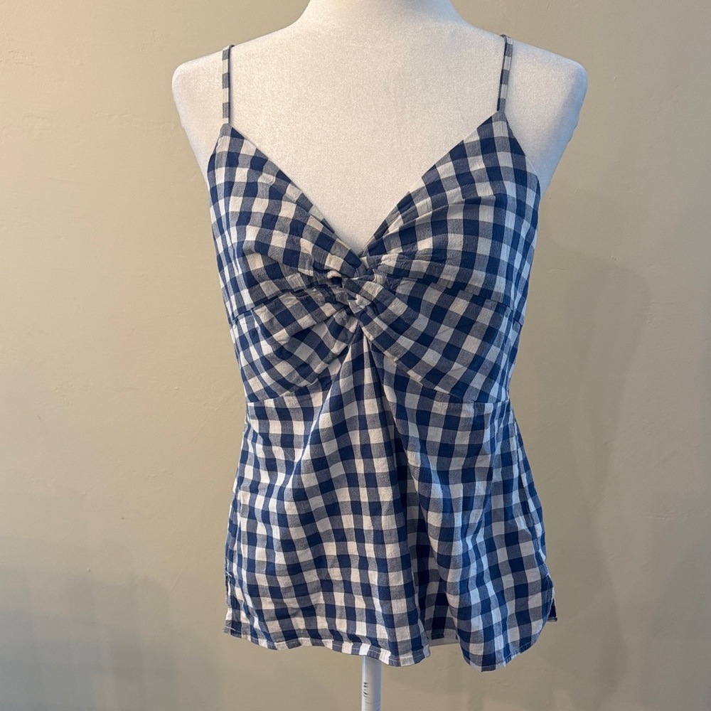 Old Navy Women's Navy Gingham Medium Tank Top